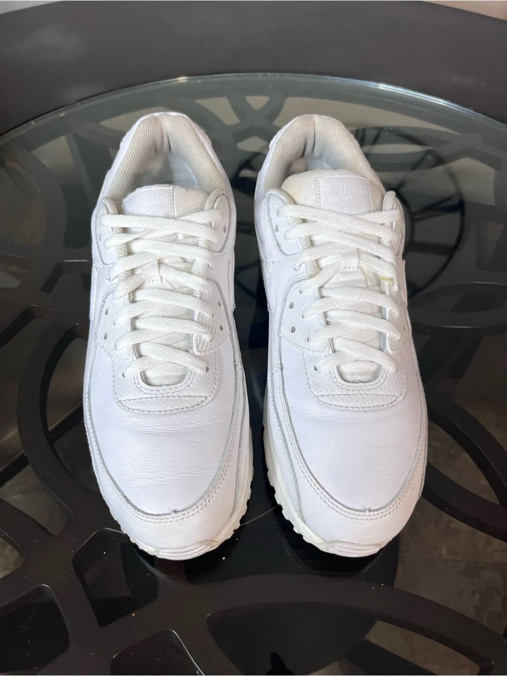 Nike Air Max 90 Leather Triple White OG sz 12